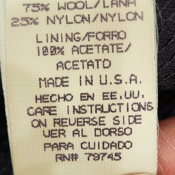 Vintage Lorovi Petites Black Wool Coat,Velvet Collar Women's 6 - Picture 5 of 9